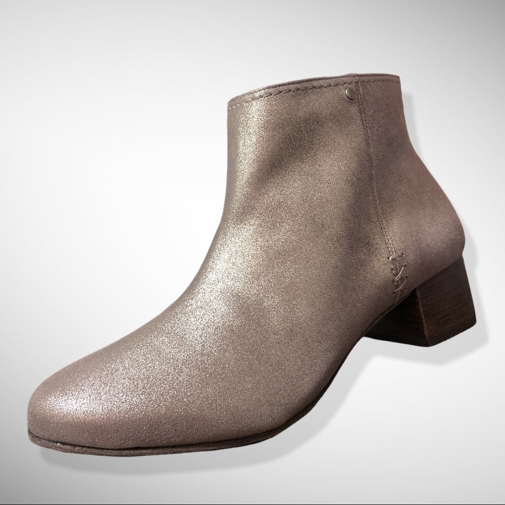 TRASK VIVIAN METALLIC SUEDE BOOTIE